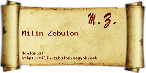 Milin Zebulon névjegykártya